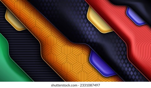 3d forma geométrica realista papel de diseño de dimensiones profundas futuristas o efecto de metal