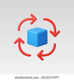3d Realistic Geometrical Icon vector illustration