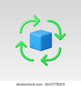 3d Realistic Geometrical Icon vector illustration