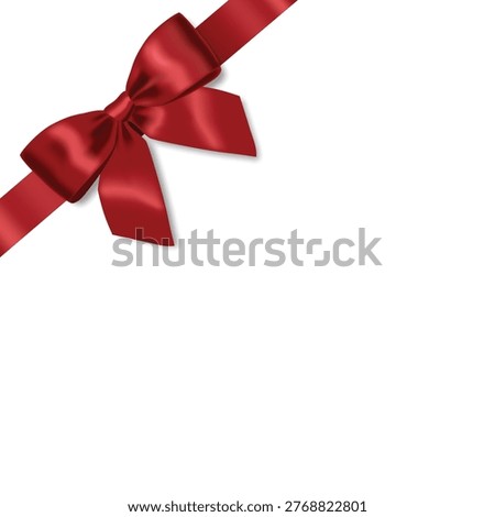 3d realistic gift card with a ribbon bow. Gift Certificate Template, Sale Card, Birthday, Christmas