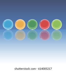 3d realistic glass balls of different colors. Vector illustration for web design