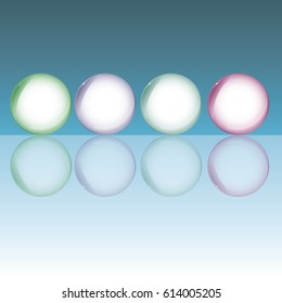 3d realistic glass balls. Vector illustration for web design