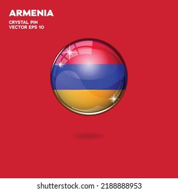 3d realistic glossy plastic ball or sphere with flag of Armenia