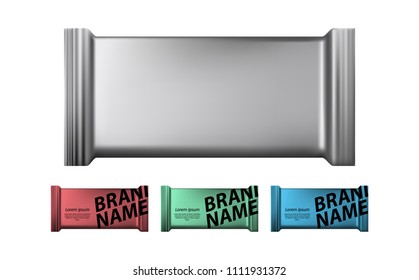 3d Realistic Glossy Plastic Packaging Biscuits Stock Vector (Royalty ...