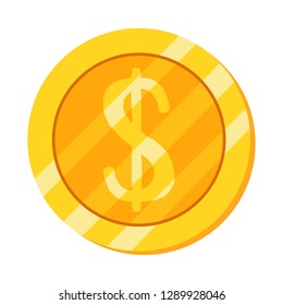 3d realistic gold coin icon. Vector illustration isolated on white background.