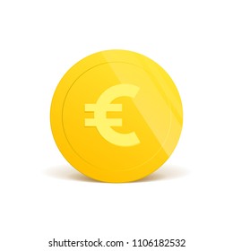 3d realistic gold coins set on white in different positions .Money isolated on white. Vector illustration.