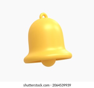 3D Realistic Golden bell Vector Illustration. 