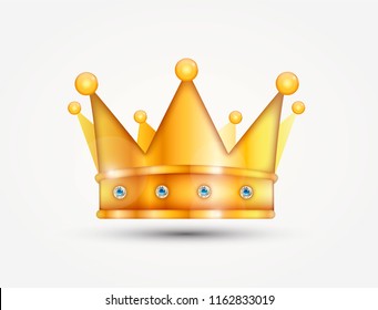 3d realistic golden crown. Vector illustration ESP10
