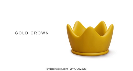 3d realistic golden crown. Vector illustration.