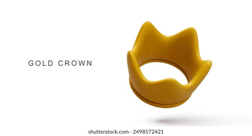 3d realistic golden crown. Vector illustration.