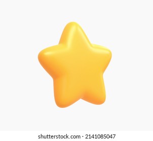 3D Realistic golden star vector illustration.