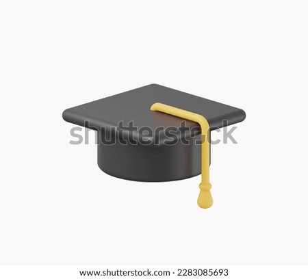 3d Realistic Graduation cap vector illustration