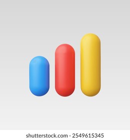 3d Realistic Graph chart vector illustration