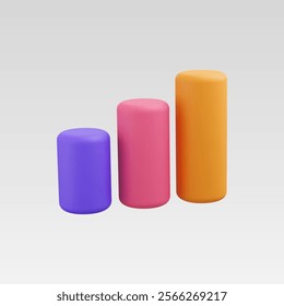 3d Realistic Graph chart vector illustration