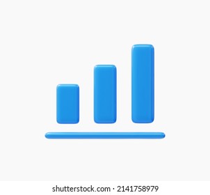 3d Realistic Graphic bar or Chart button vector illustration