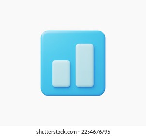 3d Realistic Graphic bar or Chart button vector illustration.