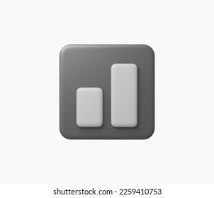 3d Realistic Graphic bar or Chart button vector illustration.