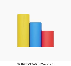 3d Realistische Grafikleiste oder Chart-Symbol Vektorgrafik.