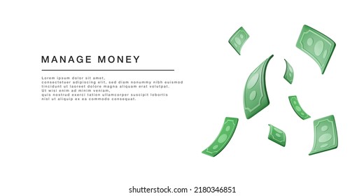 3d realistic green USA money bill and dollar sign isolated white background  Business   finance concept  Vector illustration