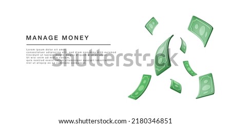 3d realistic green USA money bill with dollar sign isolated on white background. Business and finance concept. Vector illustration