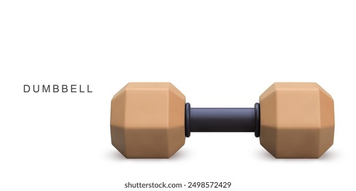 3d realistic grey dumbbells. Vector illustration.