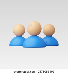 3d Realistic Group of people, Team work concept vector illustration