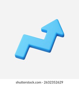 3d Realistic Growing Chart icon vector Illustration