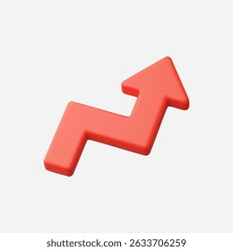 3d Realistic Growing Chart icon vector Illustration