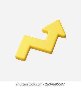3d Realistic Growing Chart icon vector Illustration