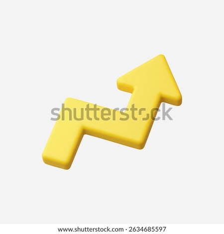 3d Realistic Growing Chart icon vector Illustration