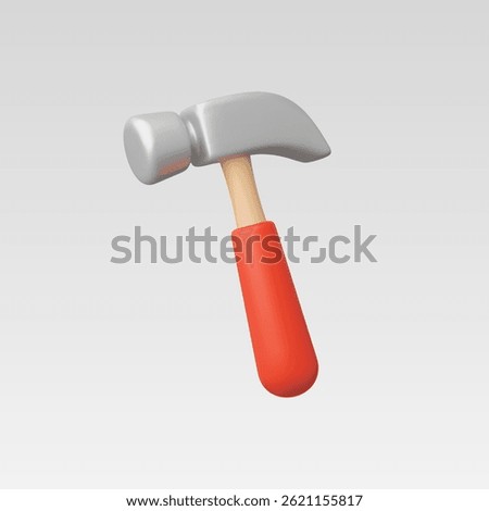 3d Realistic Hammer Icon vector illustration