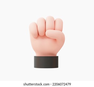 3d Realistic Hand fist up vector illustration.