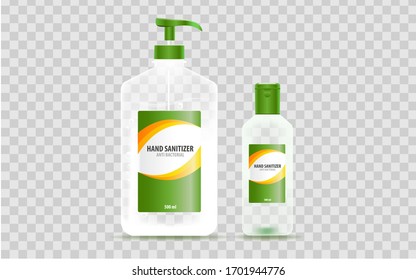 3d realistic hand sanitizer pump bottle, washing gel on Transparent Background Vector Illustration eps10