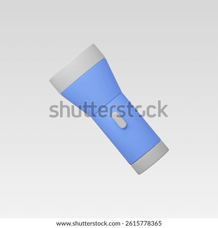 3d Realistic Handheld flashlight Icon vector illustration