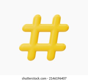 3d Realistische Hashtag Symbol Vektorgrafik.