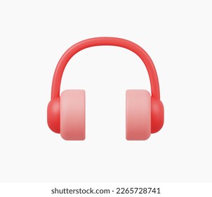 3d Realistic Headphone Icon vector Illustration