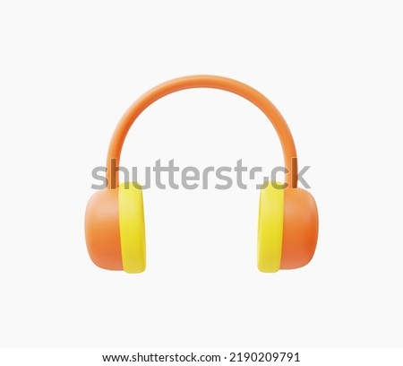 3d Realistic Headphone Icon vector illustration.