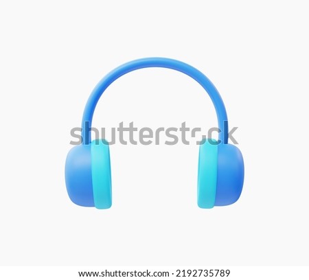 3d Realistic Headphone Icon vector illustration.