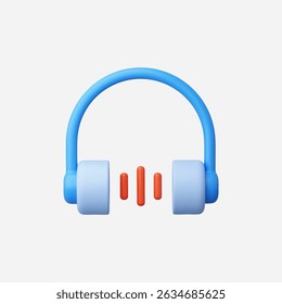 3d Realistic Headset icon vector Illustration