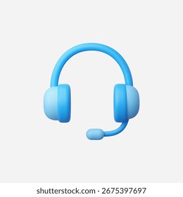 3d Realistisches Headset-Symbol, Vektorgrafik