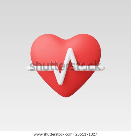 3d Realistic Heart beat pulse vector illustration