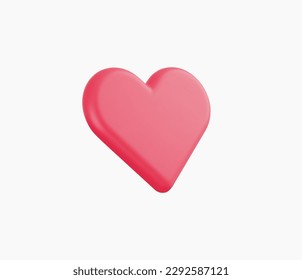 3d Realistic Heart or Love Icon vector illustrations.