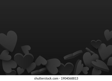 3D realistic hearts background for your designs. Vector illustration 