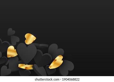 3D realistic hearts background for your designs. Vector illustration 