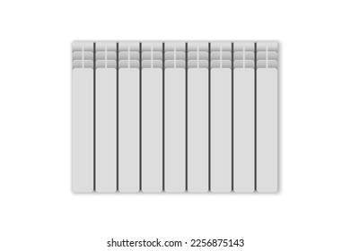 3d realistic heating battery. Radiator isolated on white background