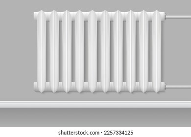 3d realistic heating battery. Radiator isolated on white background