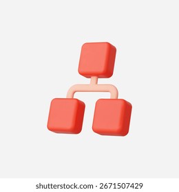3d Realistic Hierarchy icon vector Illustration