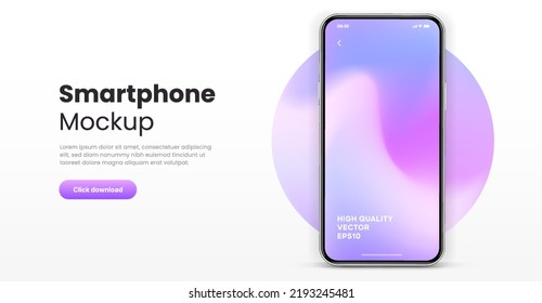 3D simulación de smartphone de alta calidad realista aislado con pantalla en blanco. Colección de simulación de teléfonos inteligentes. Vista frontal del dispositivo. Teléfono móvil 3D con sombra sobre fondo blanco.