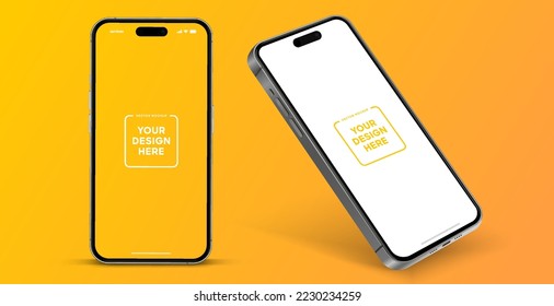 Modelación de smartphone 3D realista de alta calidad con un fondo aislado. Colección de simulación de teléfonos inteligentes. Vista frontal del dispositivo. Teléfono móvil 3D con sombra sobre fondo blanco.