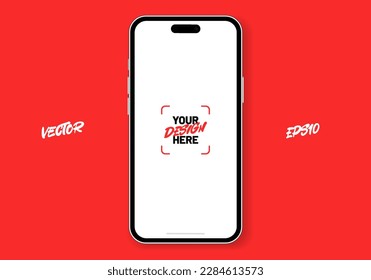 3D realistic high quality smartphone mockup with isolated background. Smart phone mockup collection. Device front view. 3D mobile phone with shadow on white background.